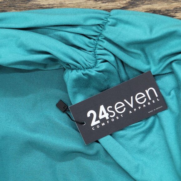 NWT 24Seven Comfort Apparel Womens Knit 3/4 Sleeve Open Front Cardigan Green 2X - Picture 3 of 5